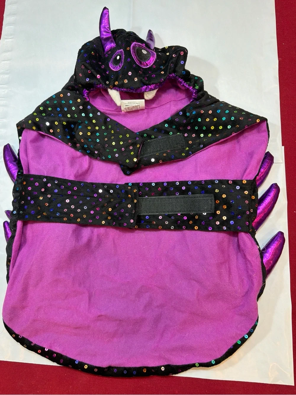 SPIDER XL DOG Halloween Costume Tarantula Black Shiny Purple funny Sequins Fun